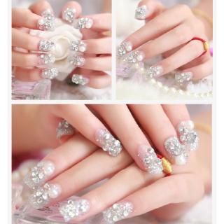 Set 24 móng giả DIY hình bầu dục