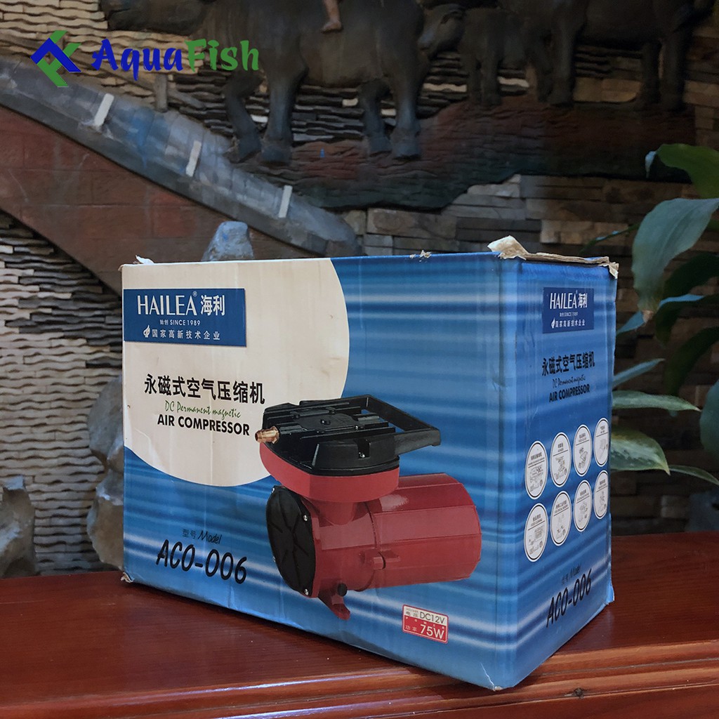 Máy Sủi Khí Oxy Hailea 55w (máy sủi chạy ắc quy 12v)