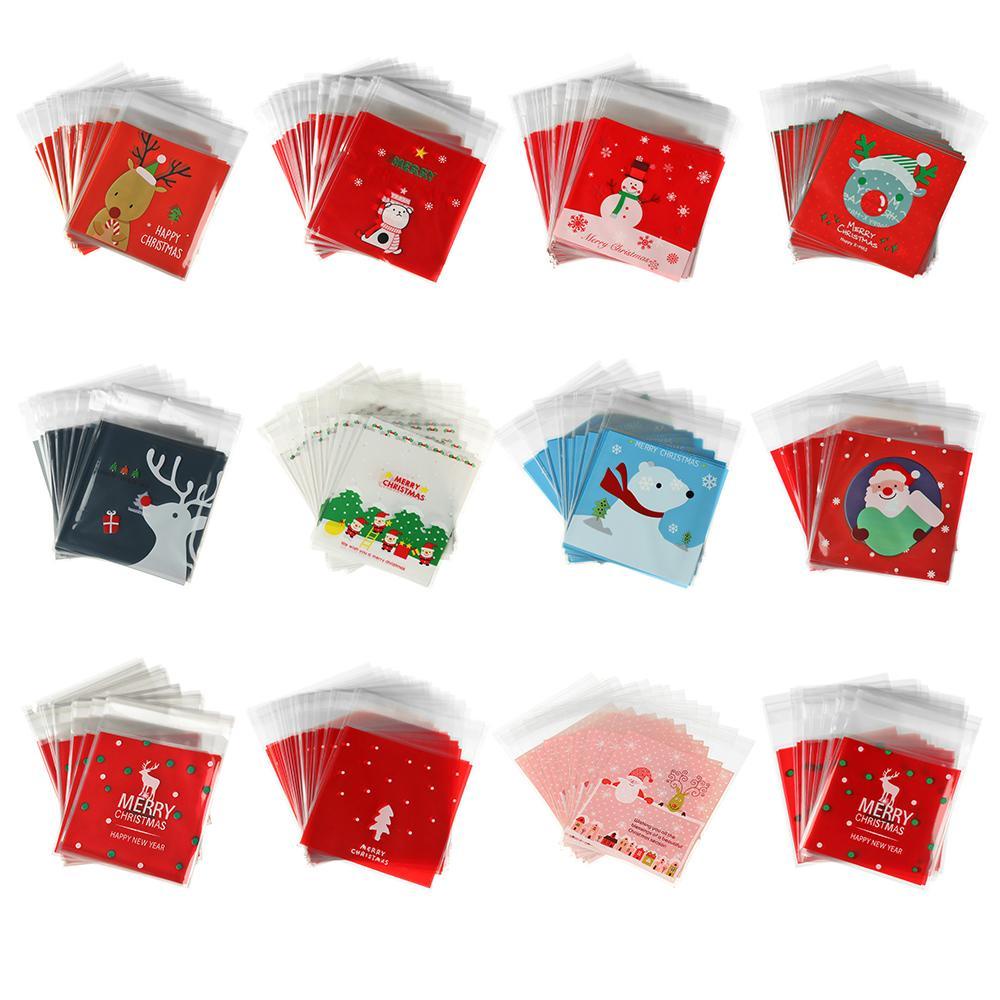 100 Túi Đựng Kẹo, Snack Hình Cây Thông, Người Tuyết, Người Tuyết,