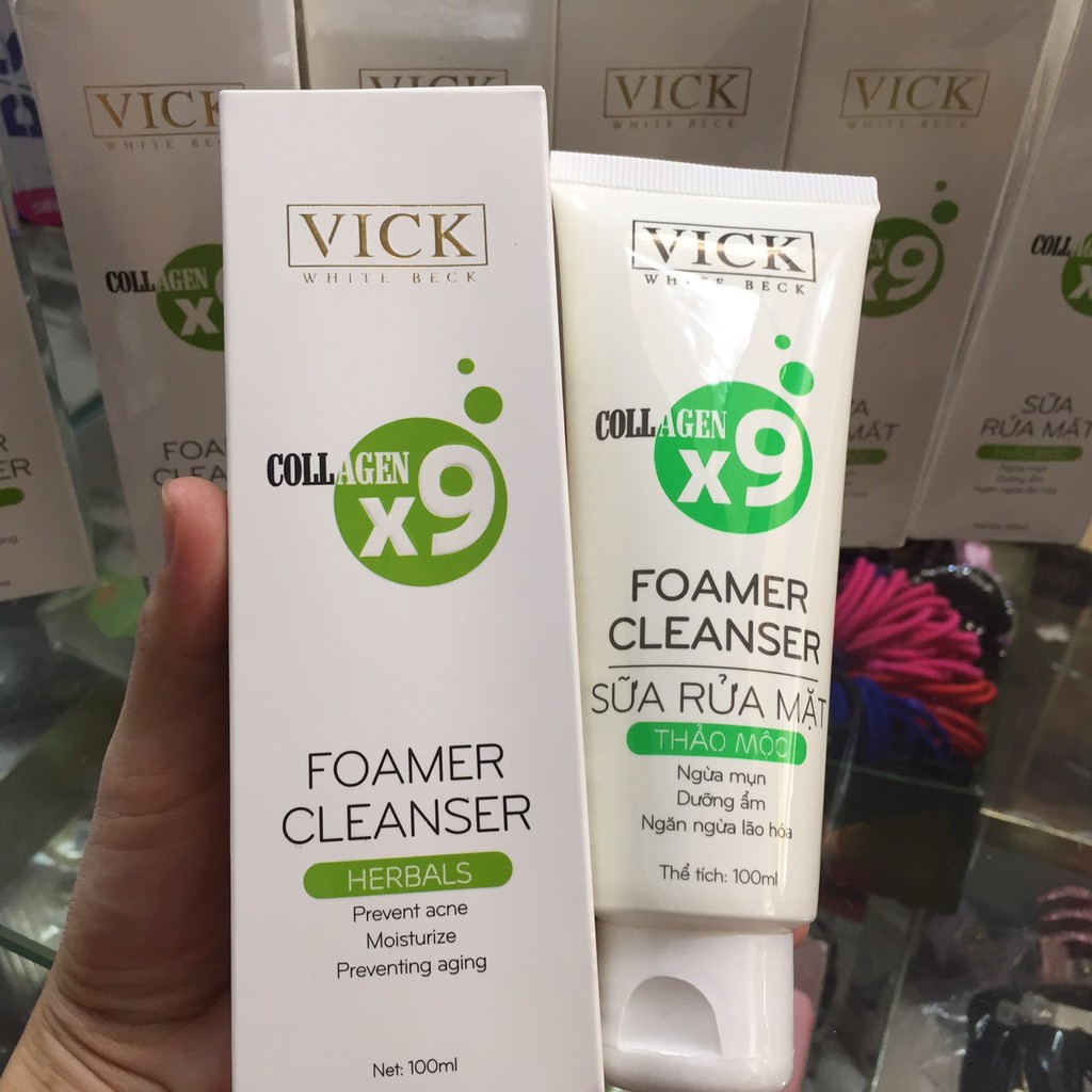 Sữa rửa mặt Vick White Beck thảo mộc ngừa mụn ngăn ngừa lão hóa 100ml