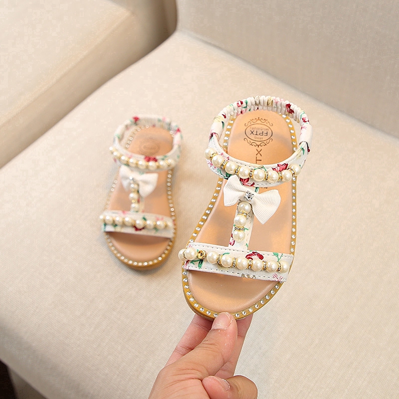 Giày sandal đính nơ thời trang dành cho bé gái từ 2-6 tuổi