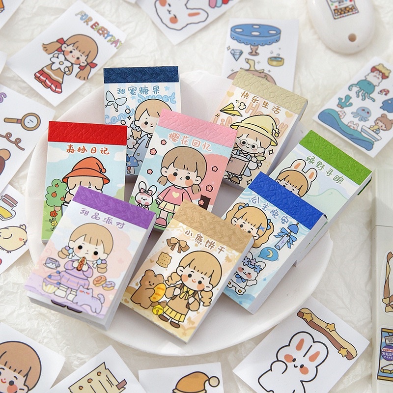 🌸Set 50 tấm dán hoạ tiết cô gái dễ thương🌸
