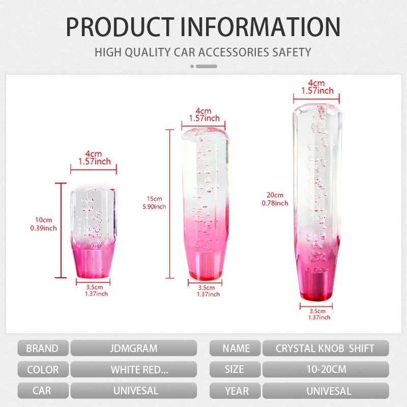 Núm Gạt Cần Số Xe Hơi Pha Lê Nhiều Màu Sắc Tự Động Thông Dụng 15CM