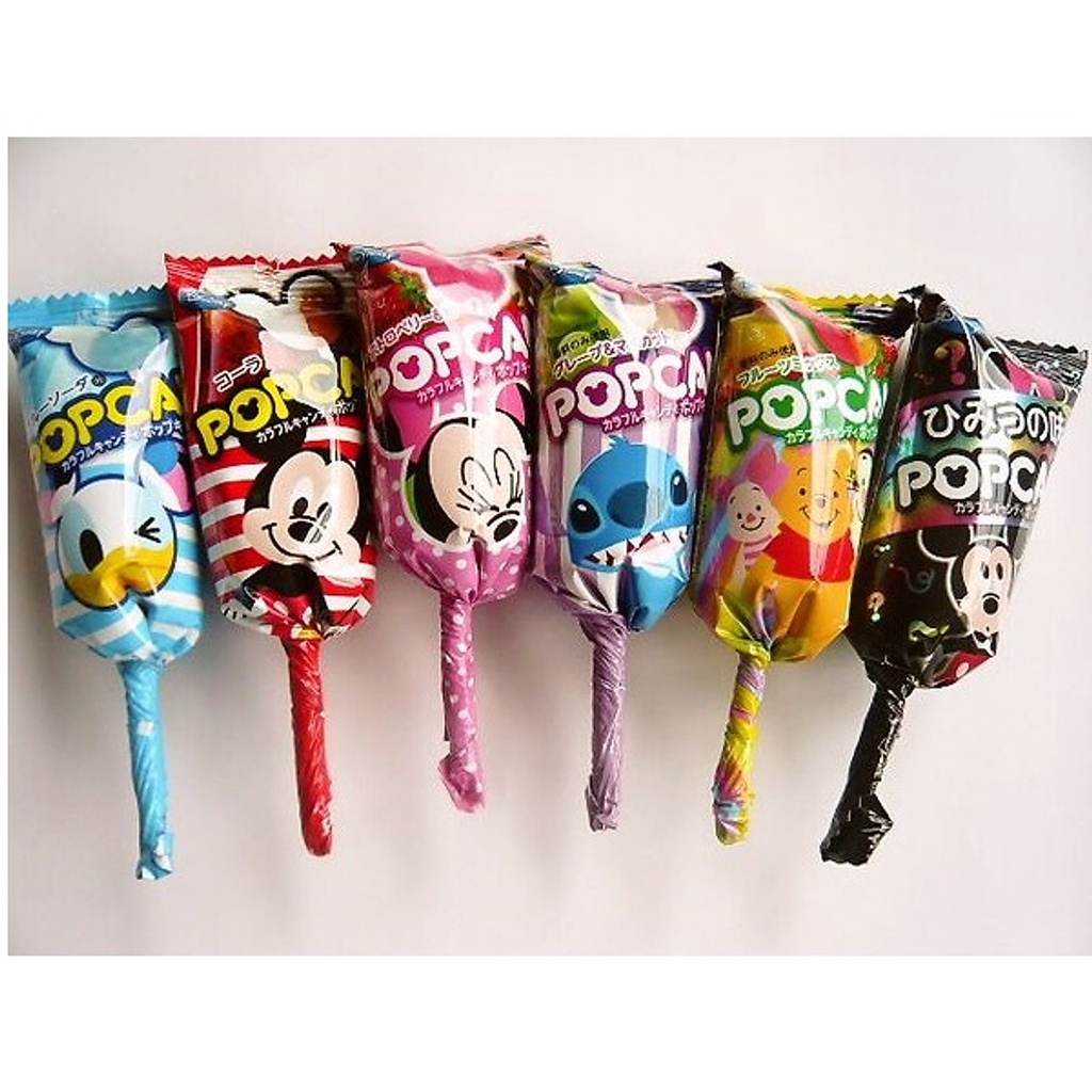 Kẹo Mút Vị Trái Cây Fujiya/ Kẹo Mút Mickey Popcan Chống Sâu Răng Nhật Bản Cho Bé Yêu