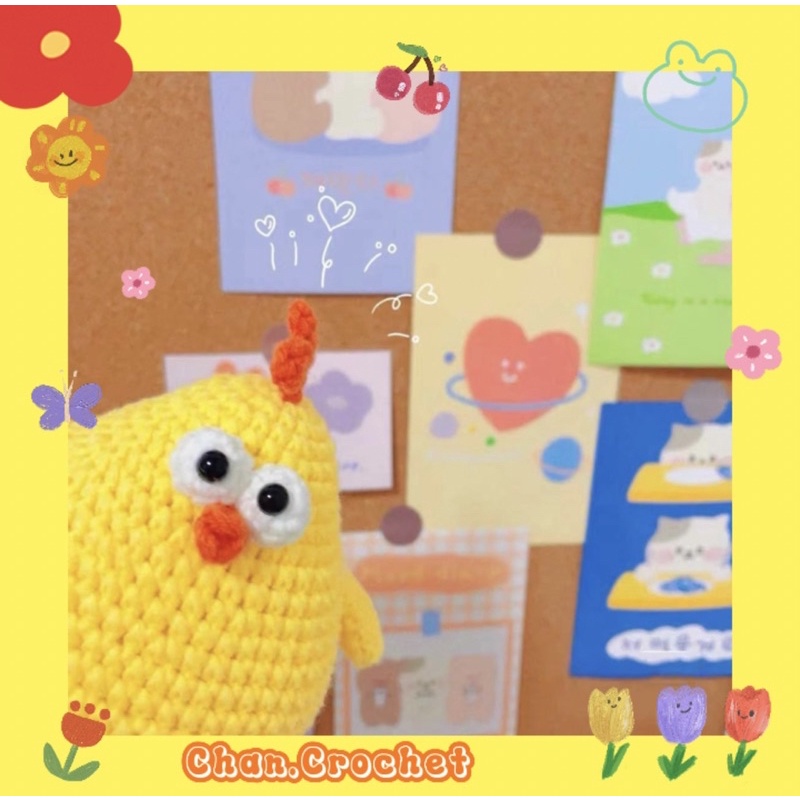 Gà con bằng len handmade