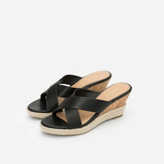 Vascara - Guốc Đế Xuồng Quai Đan Chéo - GXG 0050 - Màu Đen