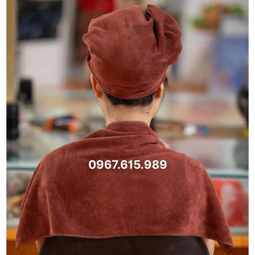 Khăn gội đầu, khăn quấn đầu thấm hút tốt, dày dặn cho spa, salon tóc - kt 35*75cm