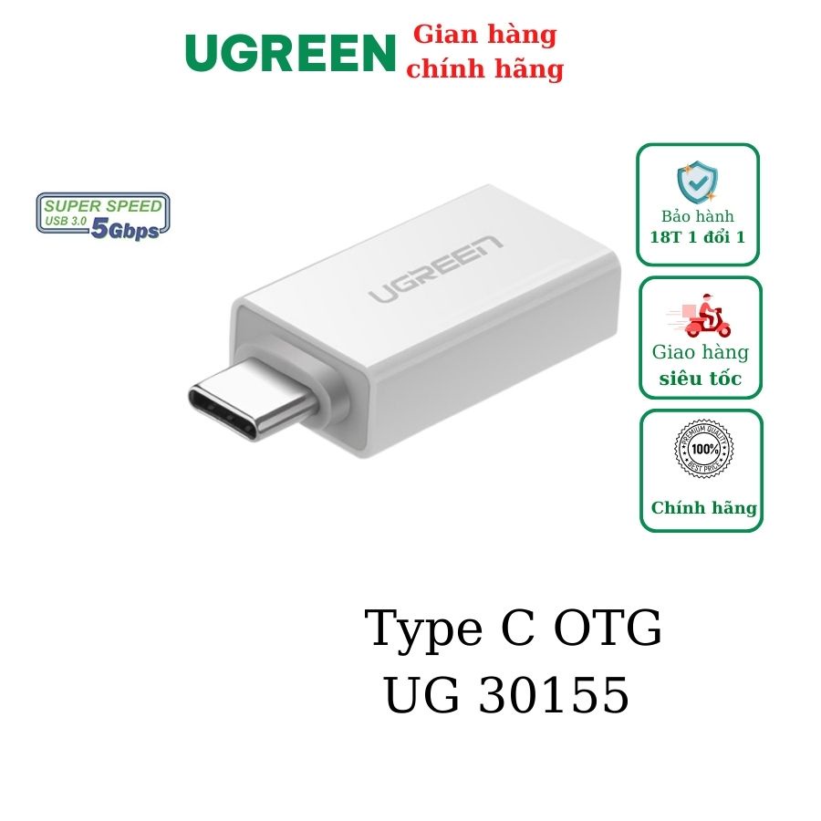 Đầu chuyển USB Type C to USB 3.0 Ugreen 30155