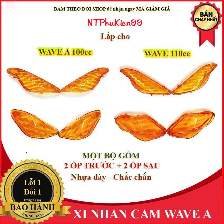 Nắp xi nhan cam trước sau xe Wave50cc-100cc-110 Hàng Siêu Đẹp