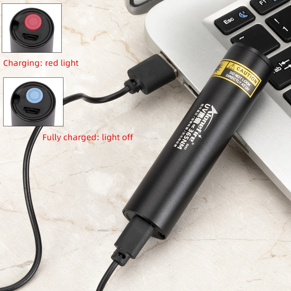Đèn Pin Alonefire SV57 UV LED UV 365NM Ánh Sáng Đen Sạc USB Dùng Để Dò Vết Bẩn / Tiểu Cho Thú Cưng