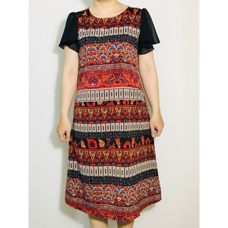 Size M, L, 2XL - Váy Đầm Trung Niên Dáng Suông Tay Cánh Tiên - Chất Liệu Lụa Mát
