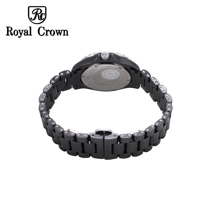 Đồng Hồ Nữ Chính Hãng Royal Crown 3821 Ceramic Đen