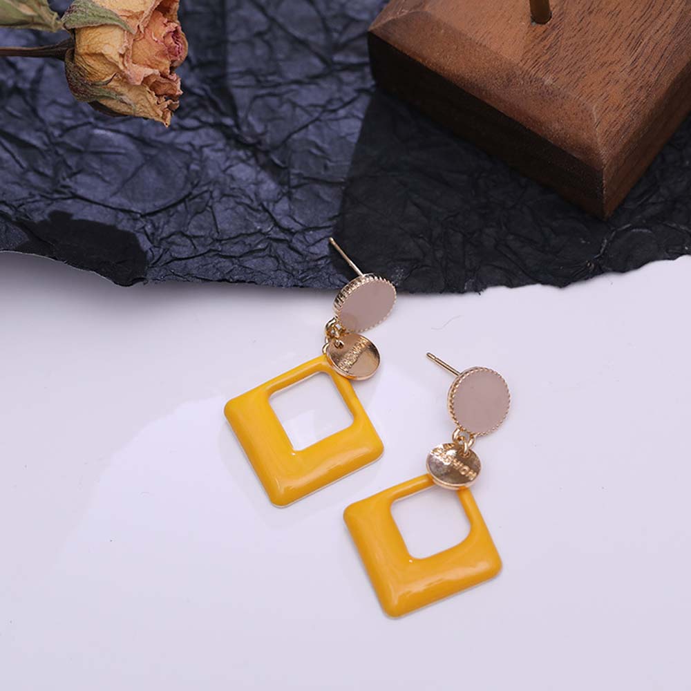 Bông Tai Hình Vuông Thiết Kế Đơn Giản Cho Nữ