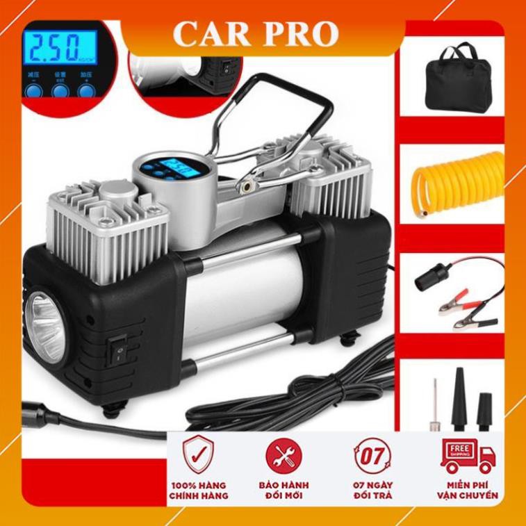 Bơm lốp ô tô 2 xi lanh Air Compressor mã lực lớn - CAR PRO