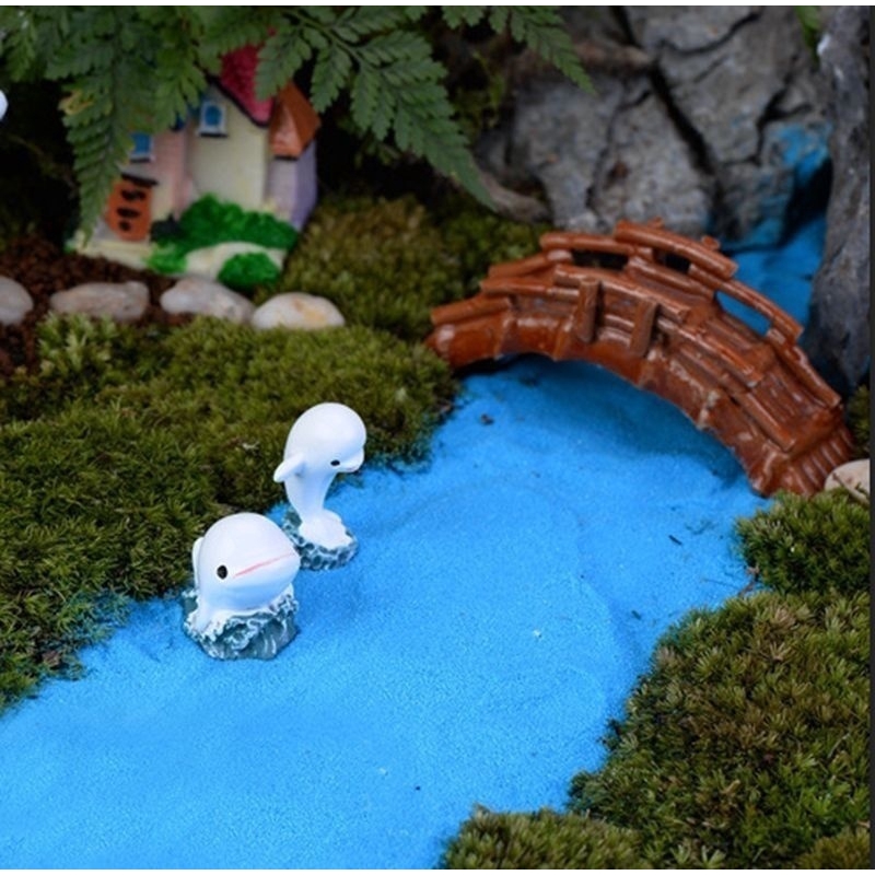 Set 2 Cá Heo Trắng Trang Trí Sân Vườn