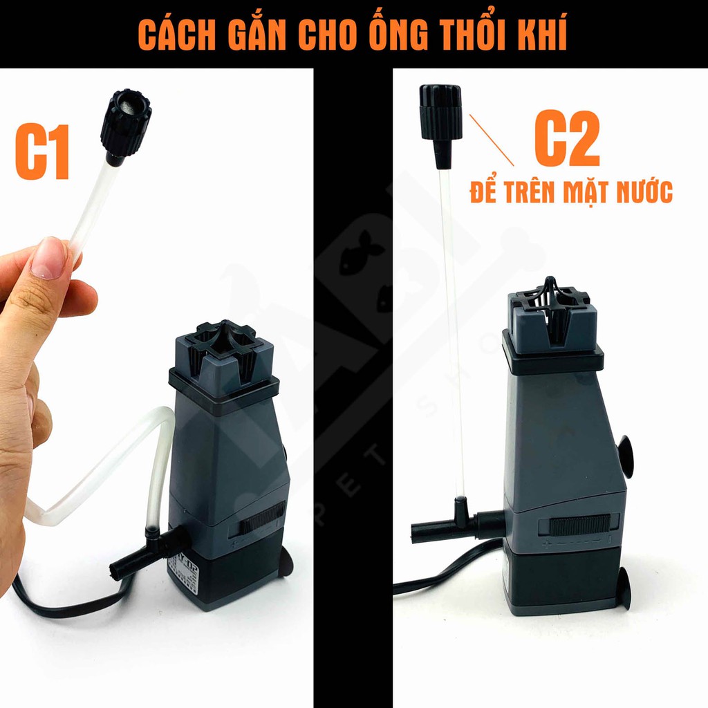 Máy Lọc Váng Mặt Nước 3W SUNSUN JY-02 Có Sủi Khí Oxy Cho Hồ Cá Cảnh