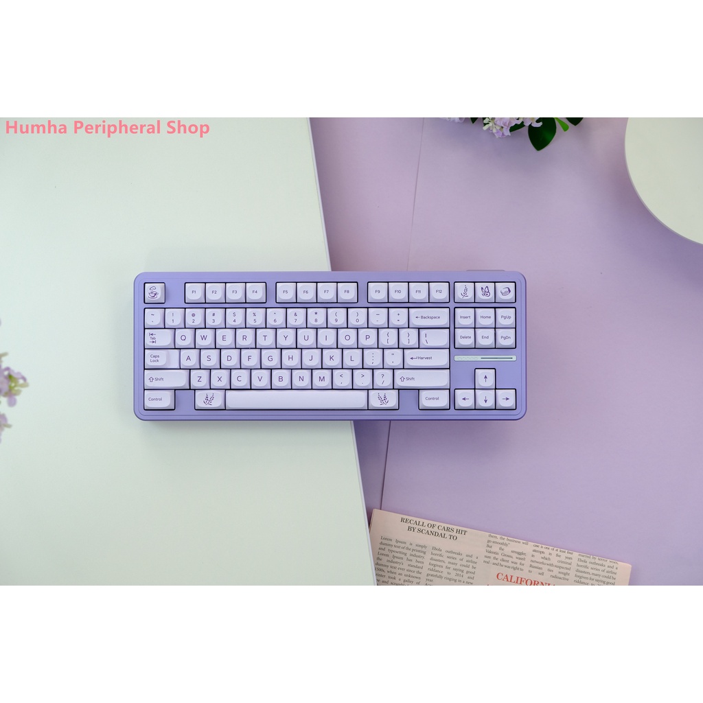 Nắp Phím Cơ Naipao Nhuộm Màu Họa Tiết Hoa Oải Hương Chất Liệu PBT