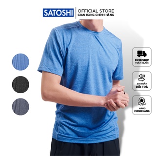 Áo thun nam thể thao cổ tròn SATS84 tay ngắn, chất cotton thoáng mát nhiều màu |SATOSHI|