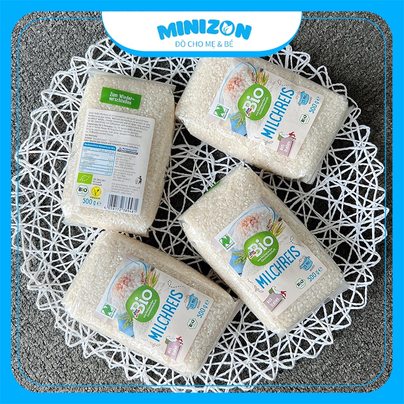 Gạo sữa hữu cơ dmBio MilchReis Đức 500g cho bé ăn dặm giá tốt | Minizon Kids