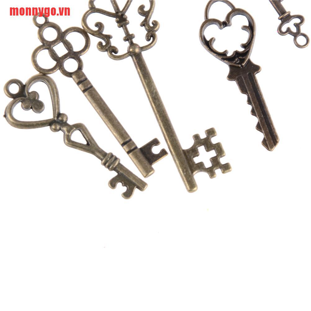 [monnygo]13pcs Mix Jewelry Antique Vintage Old Look Skeleton Keys Tone Char