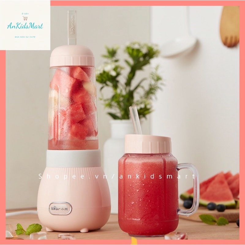 Máy xay sinh tố Bear LLJ-C04W1 2 cối có tay cầm tiện lợi