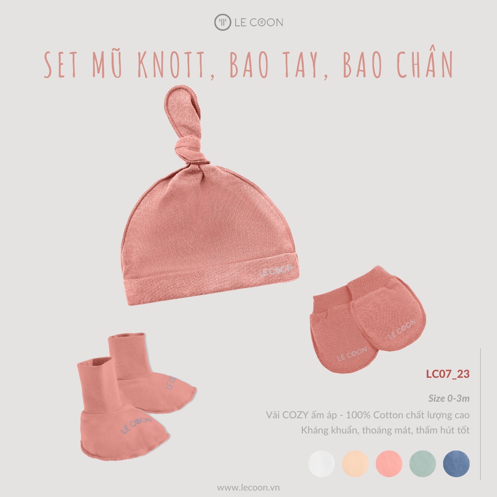 LE COON | Mũ Knotted Head Bao Tay Bao Chân | COMFY | Newborn