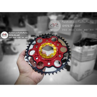 Đĩa tải nhôm EX150 3 Tầng nhôm 7075 size zin 44 răng (đen đỏ vàng)