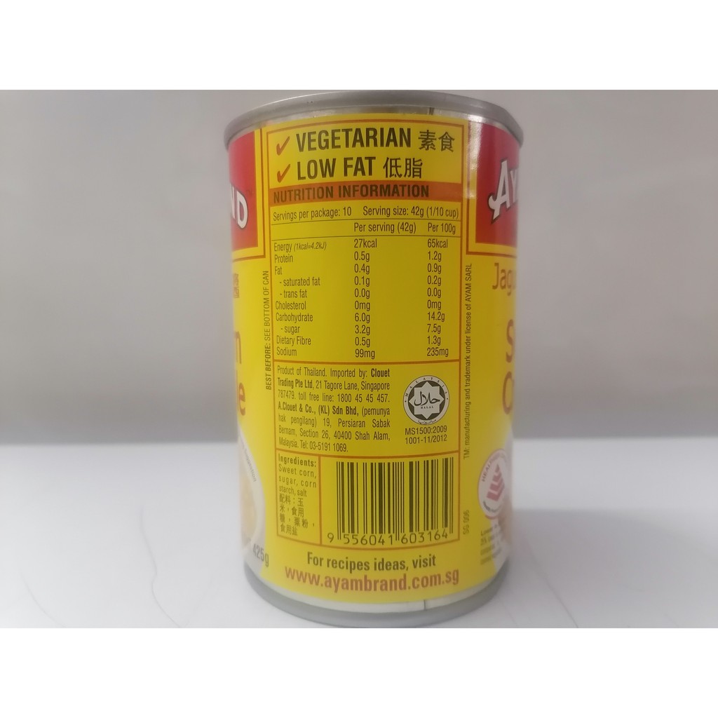 [425g] Bắp kem [Thailand] AYAM Sweet corn cream style (halal) (bph-hk)