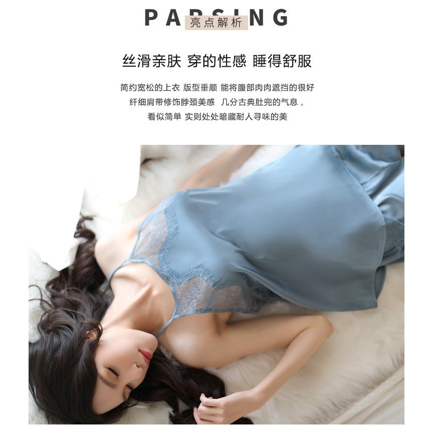 Đồ Ngủ Sexy, Đồ Ngủ Yếm Lụa Satin Cao Cấp FreeSze 40-60Kg MD001 | BigBuy360 - bigbuy360.vn