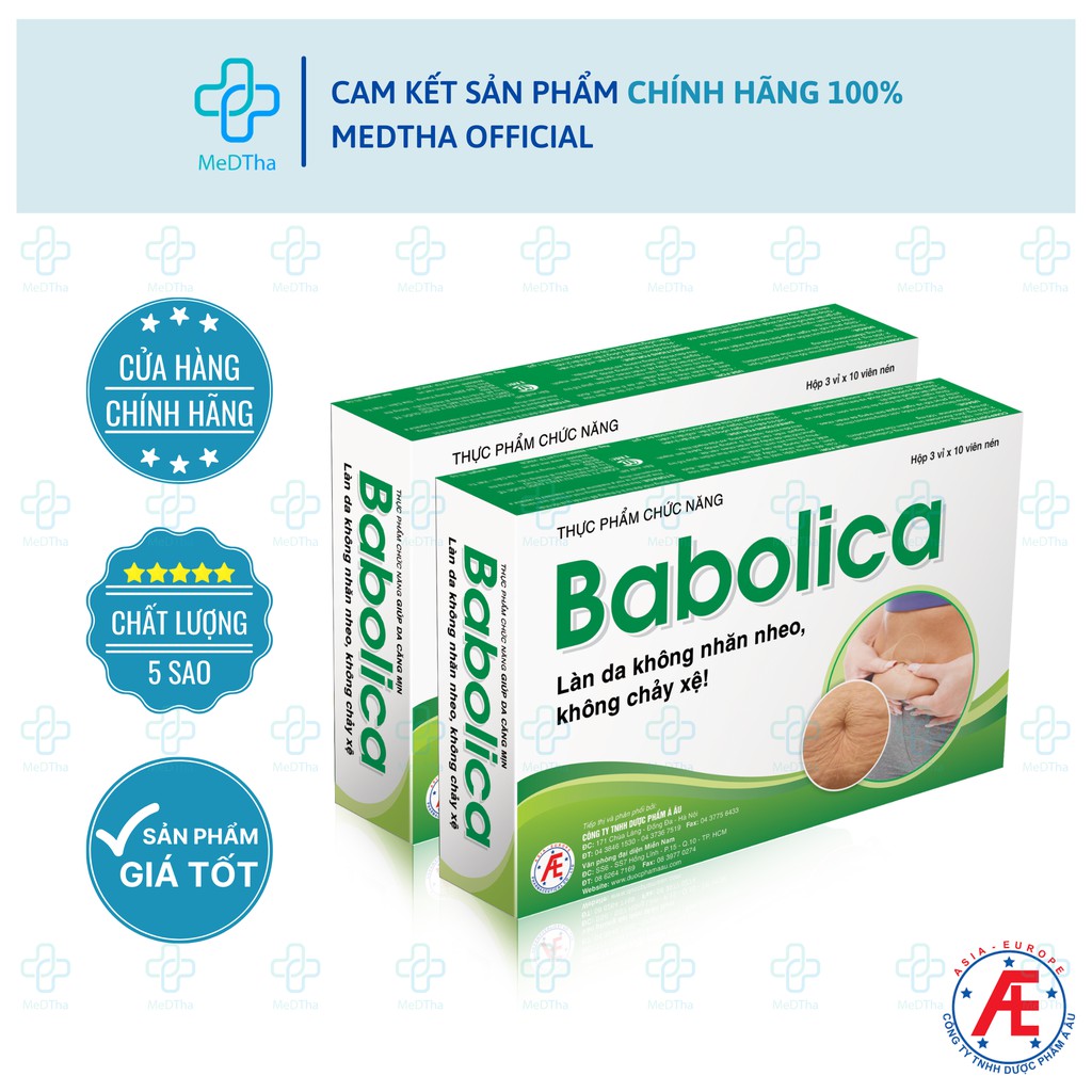 Babolica - Viên Uống Bổ Sung Collagen, Làm Đẹp Da, Mờ Thâm Nám, Chống Lão Hóa Da, Dưỡng Da (Hộp 30 viên) [Chính Hãng]
