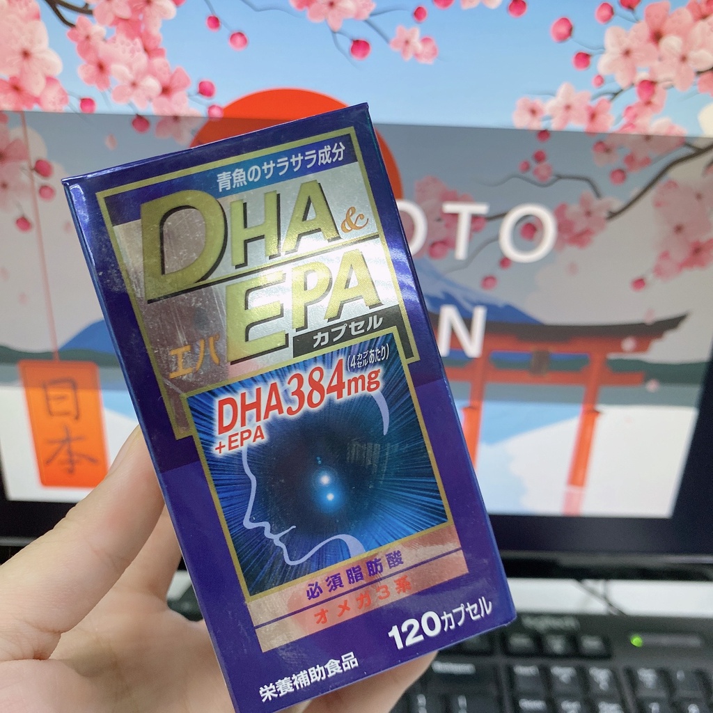 Viên uống DHA EPA Nhật Bản Bổ não sáng mắt Tăng cường trí não cải thiện tập trung Hộp 120 viên