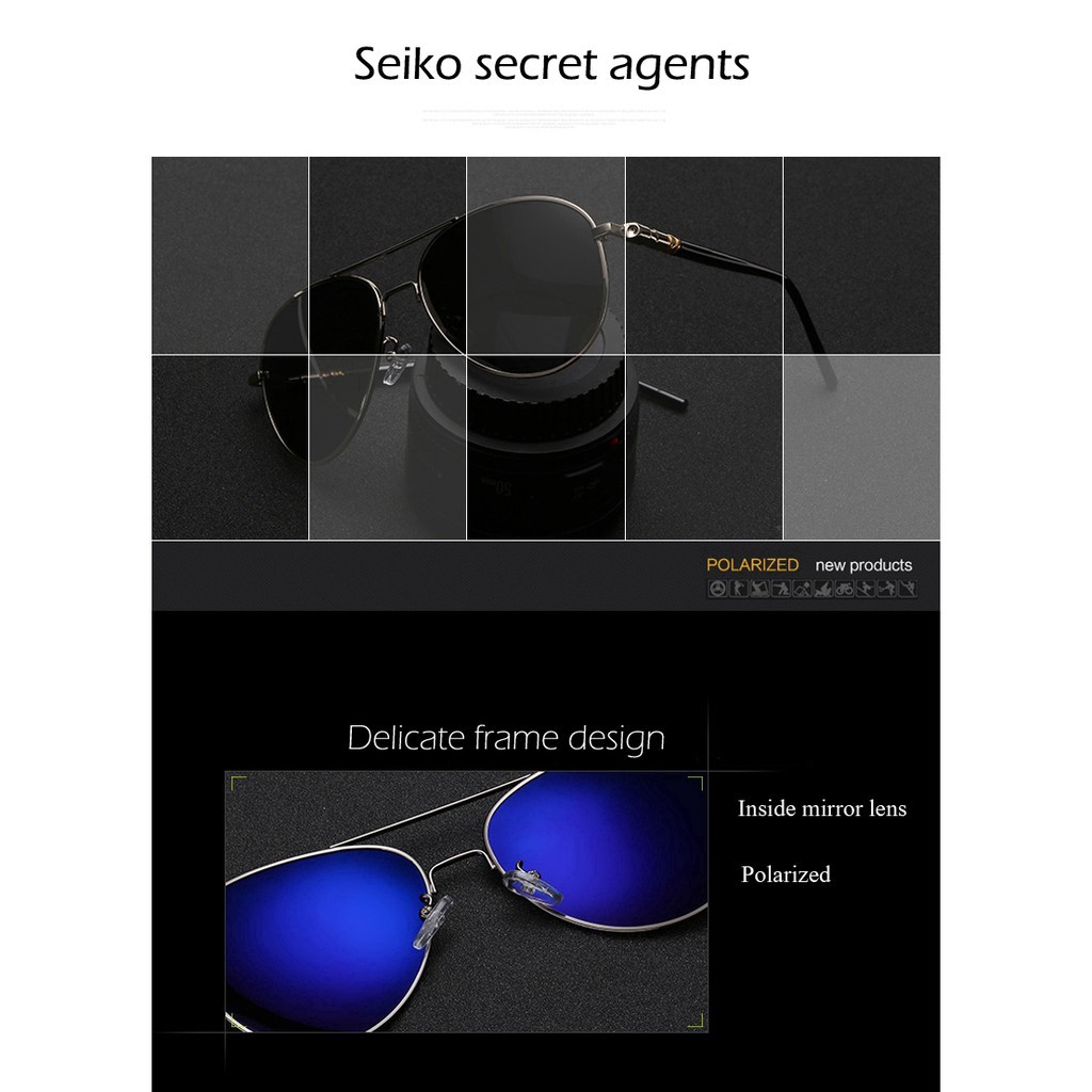 Kính râm phân cực UV400 phong cách phi không dành cho bạn nam đeo khi lái xe ngoài trời | BigBuy360 - bigbuy360.vn