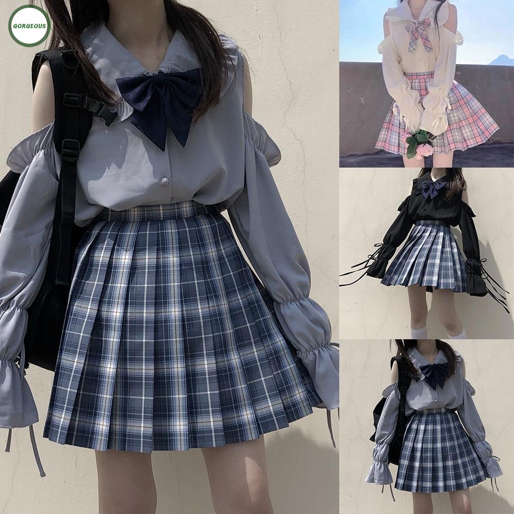 GORGEOUS~Girls Student Lolita Sweet Cute Collar Shirts JK Blouse Off Shoulder Tops Summer