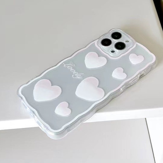 Ốp Điện Thoại TPU Silicon Mềm Trong Suốt In Họa Tiết Trái Tim Cho Iphone 12 13 SE 6 6S 7 8+ X XS XR 11 Pro Max