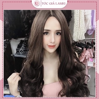 Tóc giả nữ cả đầu ❤️FREESHIP❤️ Tóc giả nguyên đầu xoăn 50cm mái dài kèm ảnh thật 9105