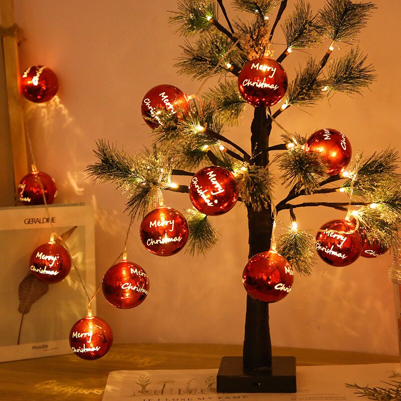 Dây Đèn LED 2M 10 Bóng Dùng Pin Trang Trí Cây Thông Noel