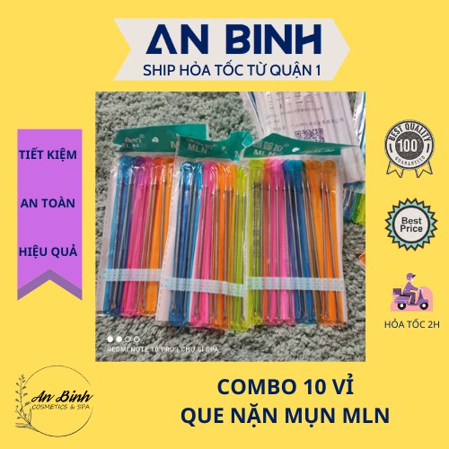 (Q1-HCM) Combo 10 Vỉ Que Nặn Mụn MLN Thép Không Gỉ Loại Tốt - Cây Nặn Mụn Trứng Cá 2 Đầu - Chăm Sóc Da Tại Nhà