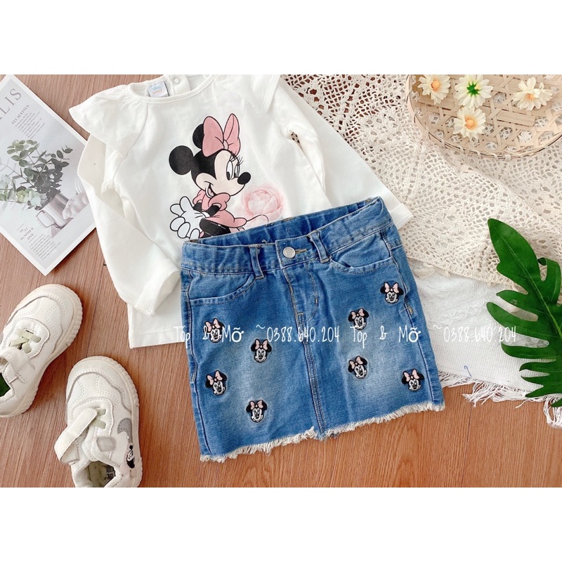 Chân váy bò mickey bé gái dư xịn