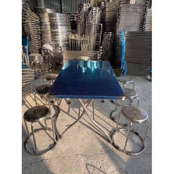 Bàn inox chân to  bàn quán ăn, bàn đám cưới