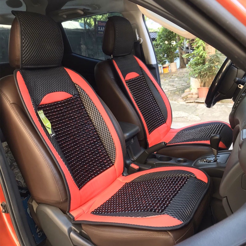 Bọc Ghế Ô Tô - Lót Ghế Ô Tô Hạt Gỗ Cao Cấp Chống Nóng, Massage Lưng,Bao Bọc Da PU Cao Cấp CARZONE