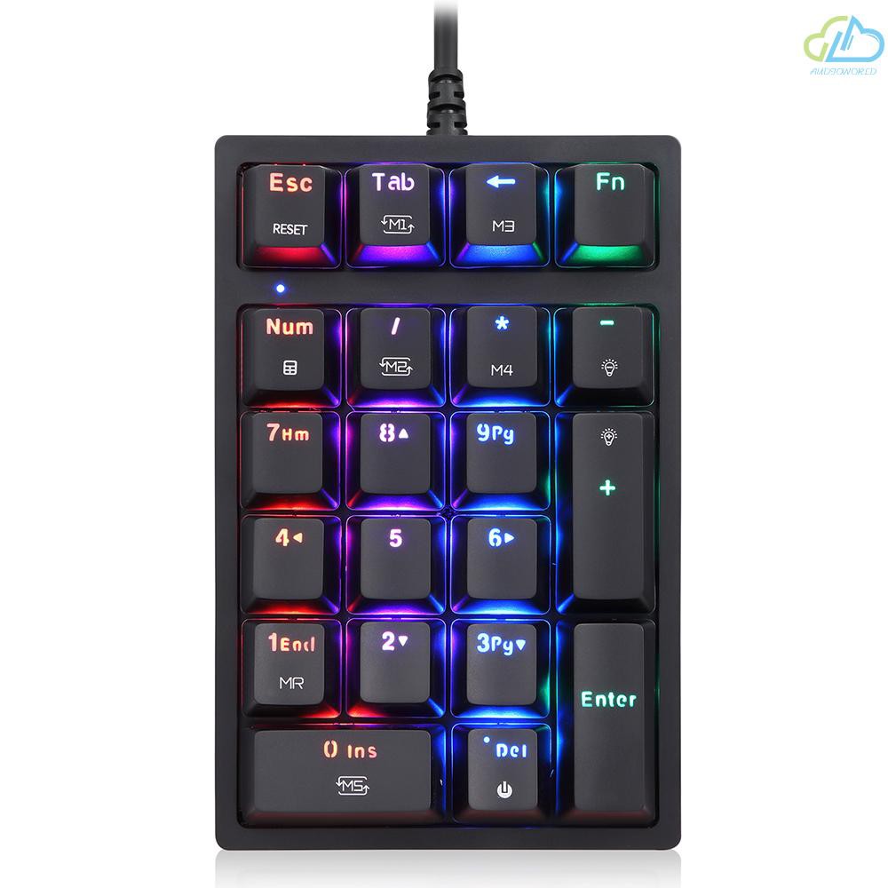 Bàn Phím Cơ Motospeed K24 21 Phím Có Dây Với 13 Rgb