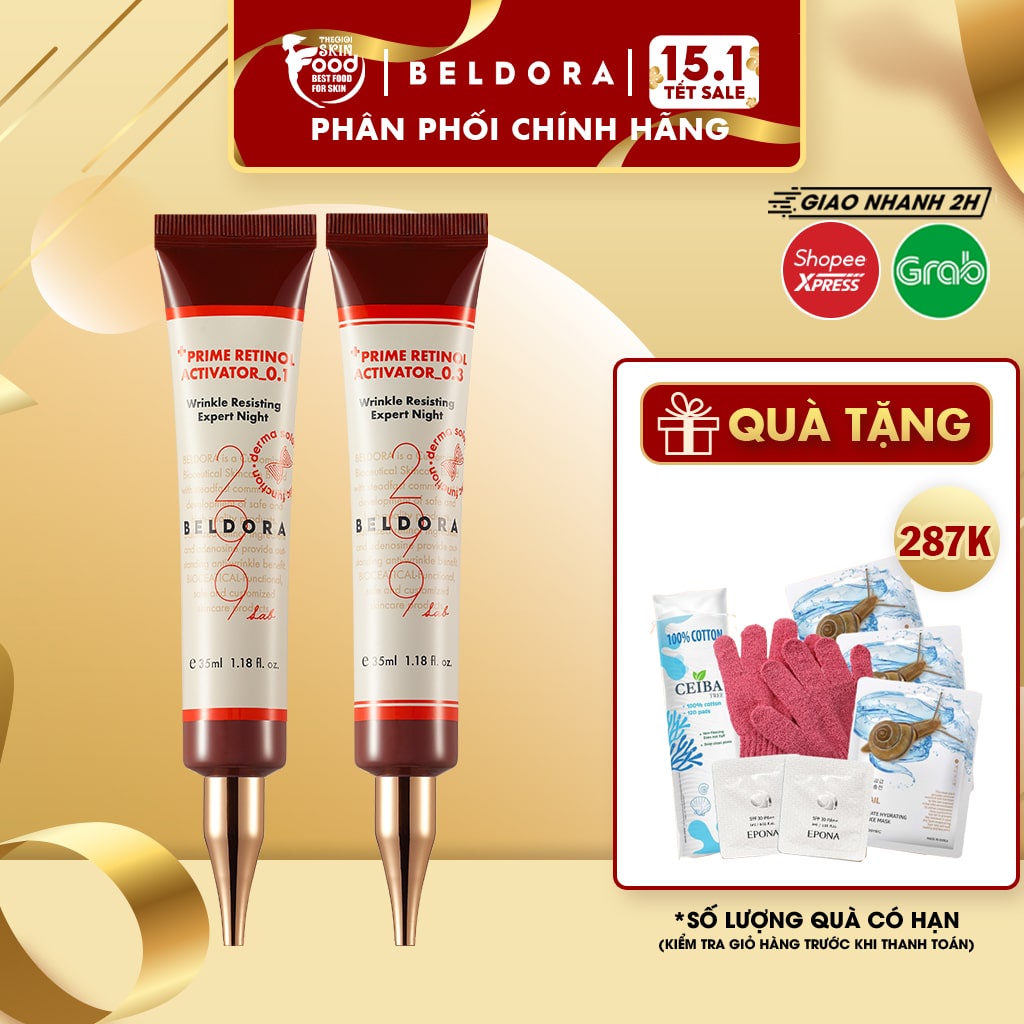 Kem Dưỡng Retinol Trẻ Hóa Da, Giảm Nếp Nhăn Và Ngăn Mụn Beldora 299 Prime Retinol Activator 35ml