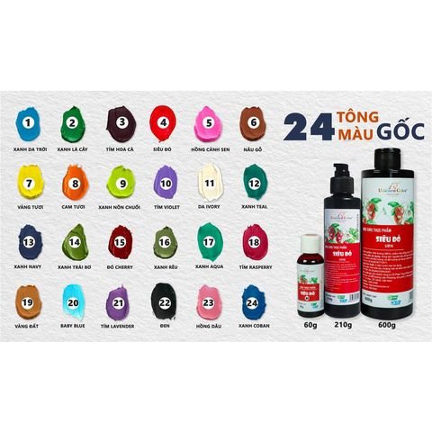 BỘ 24 CHAI MÀU SIRO PHA KEM 60G  -UNICORN