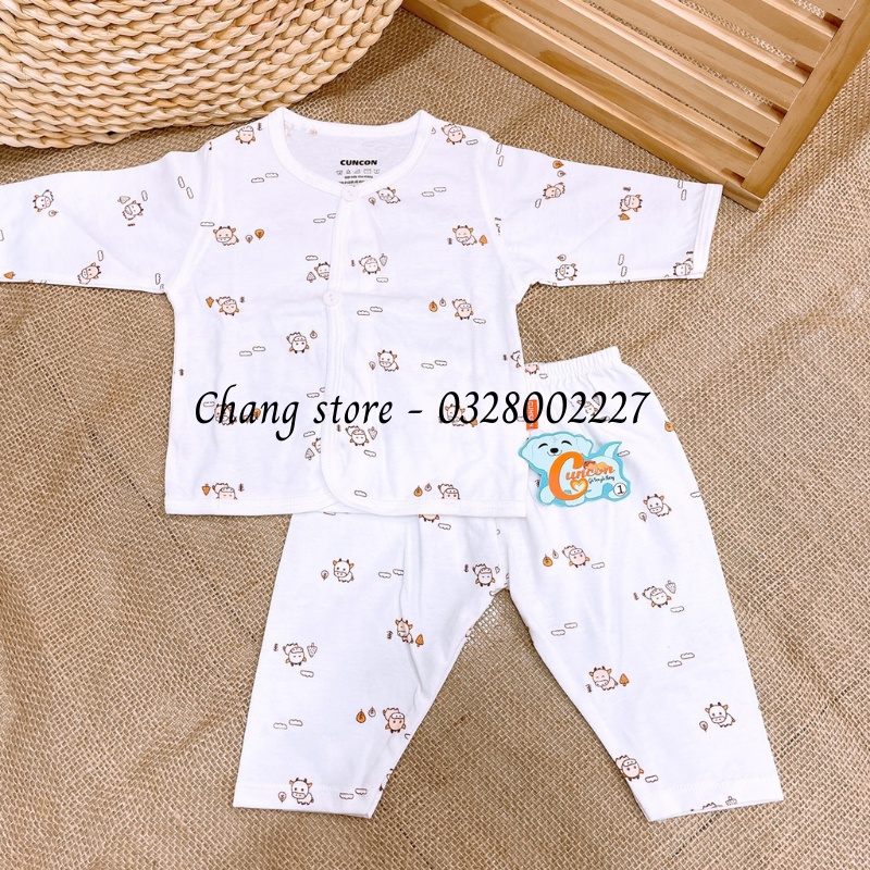 Bộ tay ngắn/tay dài Cún Con cho bé sơ sinh 3-9kg 100% cotton