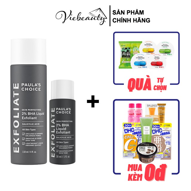 Tẩy Da Chết Hóa Học BHA Paula Choice BHA 2 Paula s Choice Skin Perfecting Liquid Exfoliant 30ml Và 118ml - Khongcoson