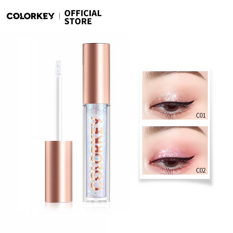 Gel nhũ mắt Colorkey dạng lỏng màu sắc lấp lánh quyến rũ đa dụng 2g