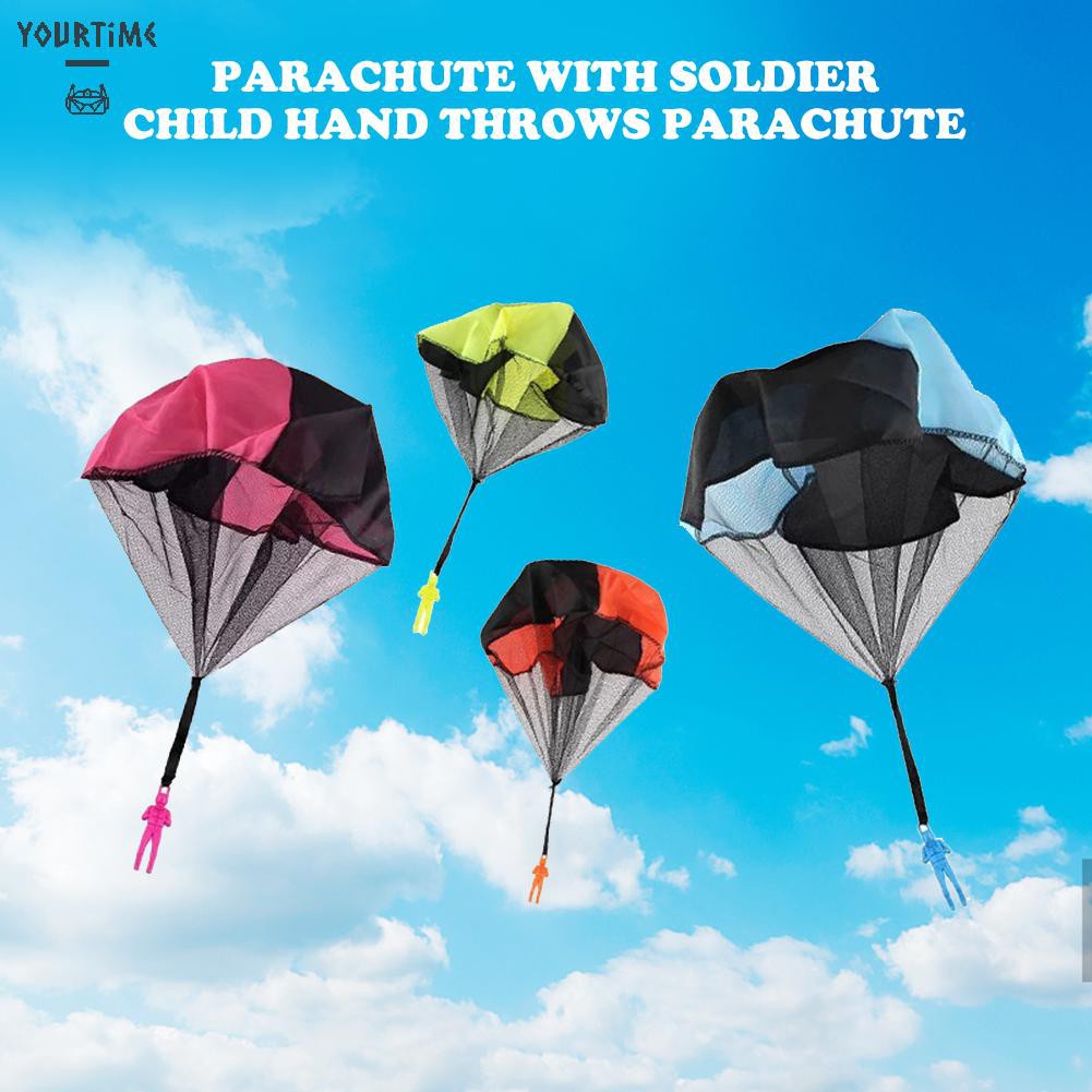 Đồ chơi Hand Throwing Mini Soldier Parachute Outdoor Game Play Funny Toy Random