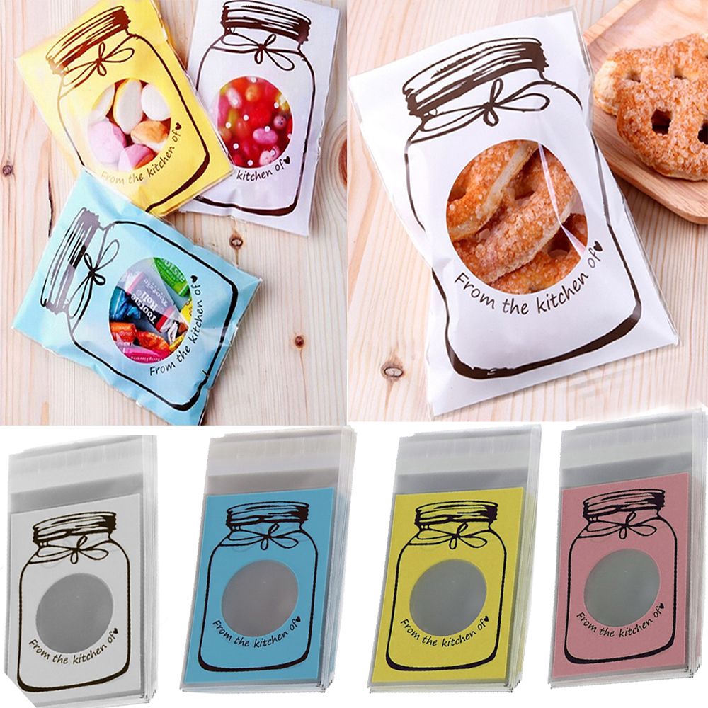 Bộ 100 túi đựng kẹo họa tiết dễ thương nhiều màu sắc