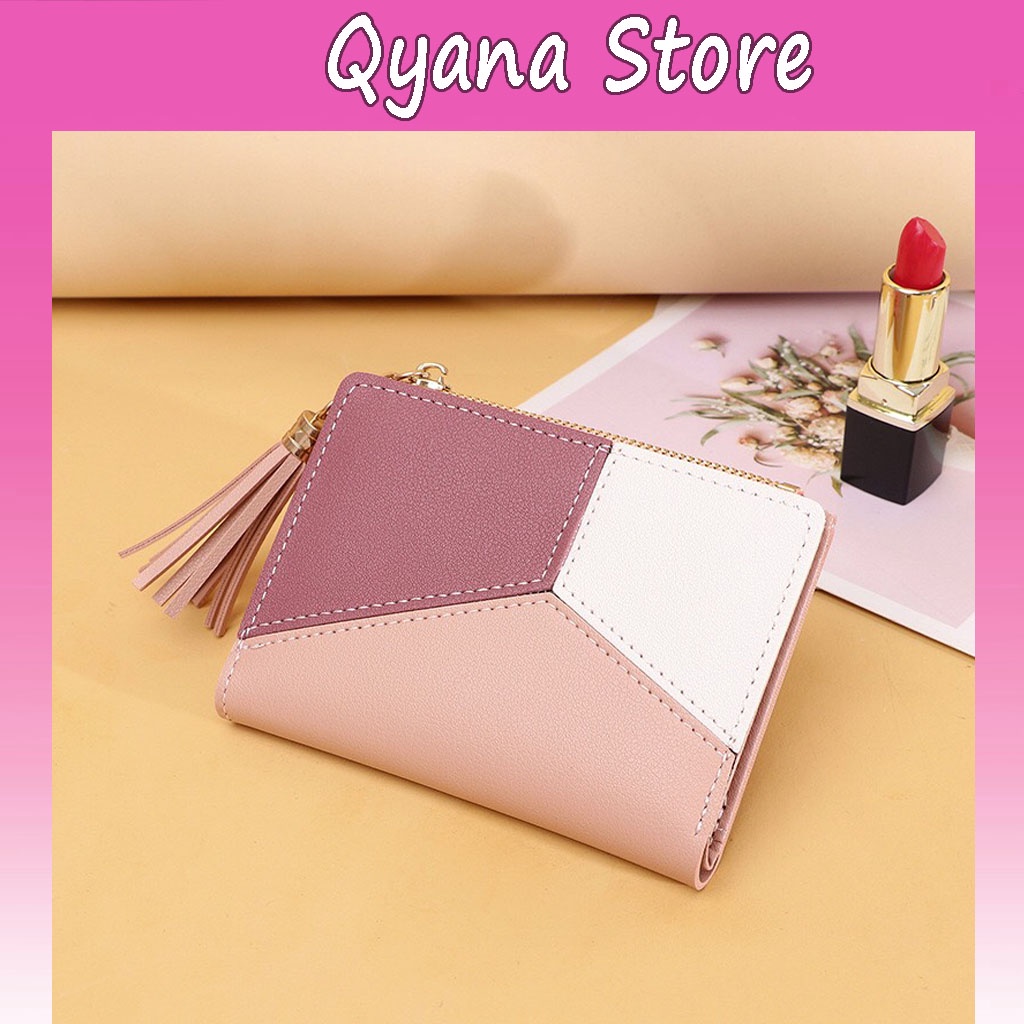 Ví nữ ngắn giá rẻ mini cầm tay thời trang 3 màu Qyana Store VD5