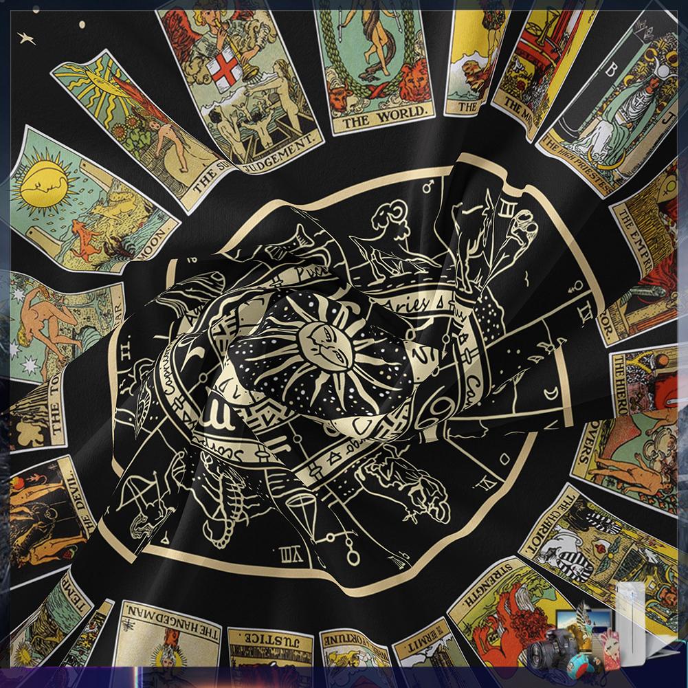 Thảm Treo Tường Trang Trí 95x73cm In Hình Lá Bài Tarot Mandala